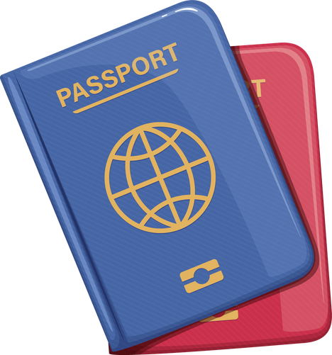 International passports for travel and summer holidays, official document of citizenship