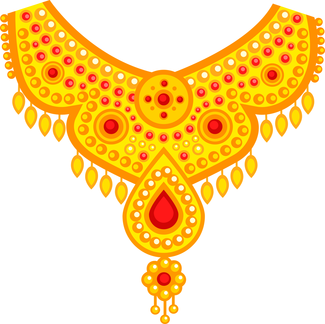 Golden jewelry necklace illustration.